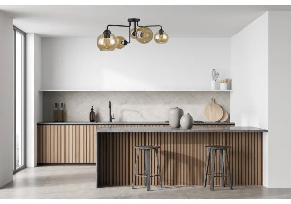 Felületre szerelhető csillár MONDE BLACK 5xE27/60W/230V