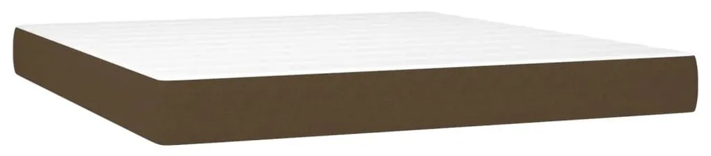 barna szövet rugós és LED-es ágy matraccal 160x200 cm