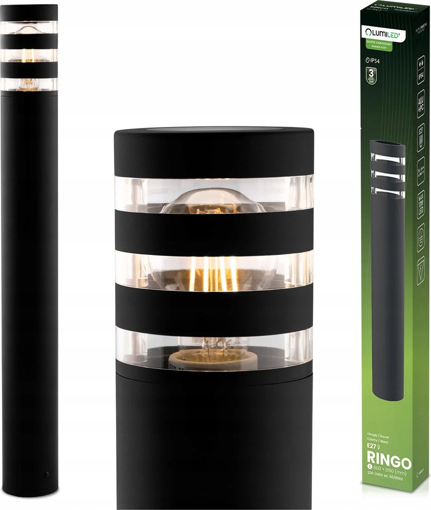 Kerti Álló Lámpa Kültéri Oszlop IP54 E27 Led 80cm Vízálló