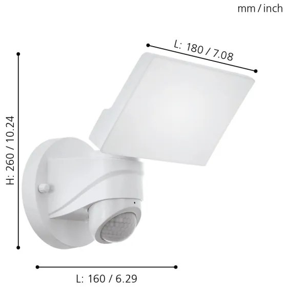 Eglo 98177 - LED Kültéri lámpa érzékelős PAGINO LED/15W/230V IP44