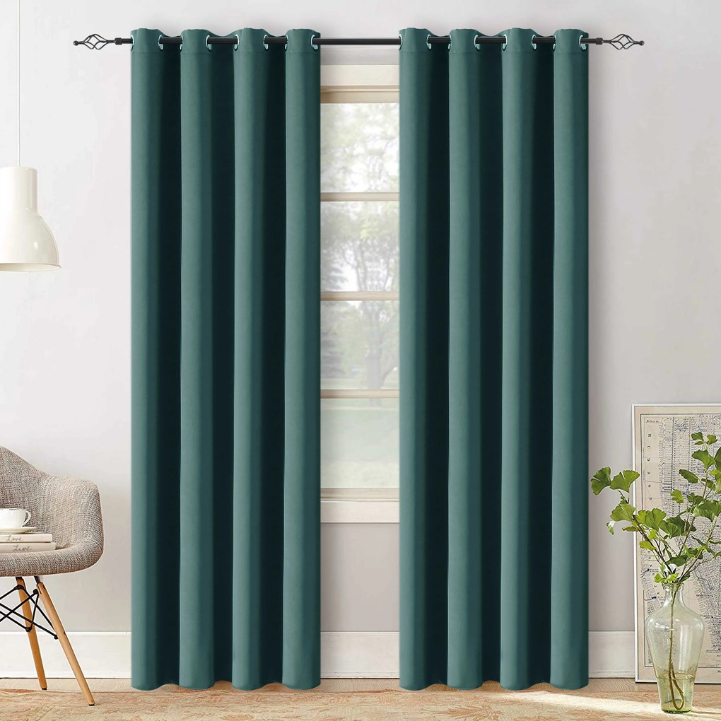 Türkizkék OXFORD függöny 140x250 cm Felfüggesztés: Hullámos sínszalag