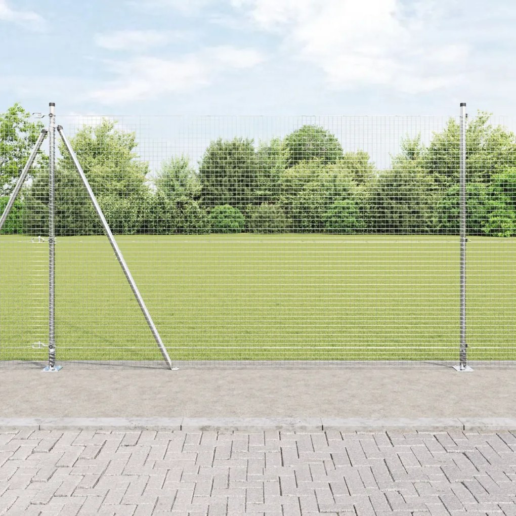Hegesztett drótháló kerítés 7 flancos oszloppal 1.4x10 m galvanizált acélból