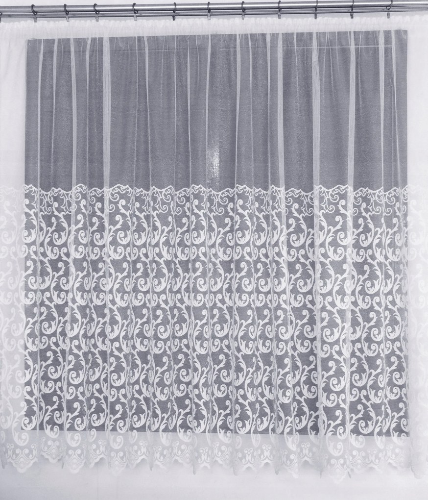 Mg Függöny fényes 630/10 Fehér 350X160 kész szalaggal