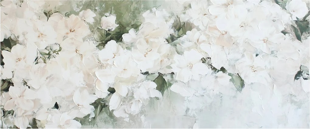 Kép - Fehér virág absztrakció (120x50 cm)