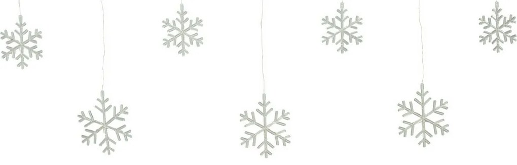 Kültéri fényfüzér Snowflakes, 200x60cm, LED, melegfehér, időzítő, 8 funkció, elemes, 200 cm