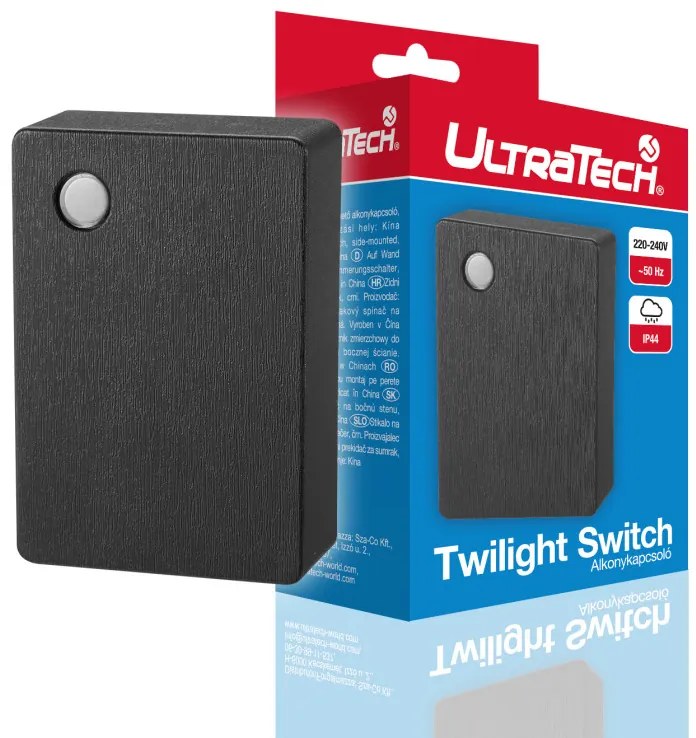 Ultratech TS108BK fali alkonykapcsoló, 460W/2070W, 2-100lux, IP44