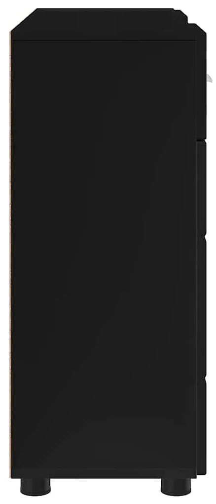 Széf fiókkal tárolóval Fekete 88.5 x 30.5 x 73 cm Faanyag