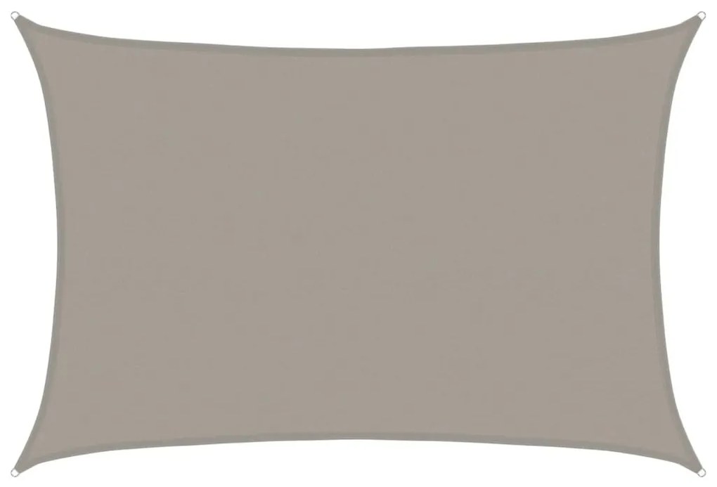 világosszürke négyszögletű HDPE napvitorla 160 g/m² 5x6 m