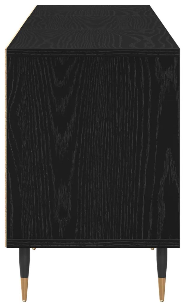 vidaXL TV szekrény fiókkal Fekete tölgy 150 x 30 x 44,5 cm Faanyag