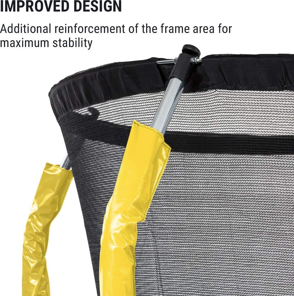 KLARFIT Jumpstarter, trambulin, 2,5 m Ø, háló 120 kg max., 195 cm Ø ugrófelület