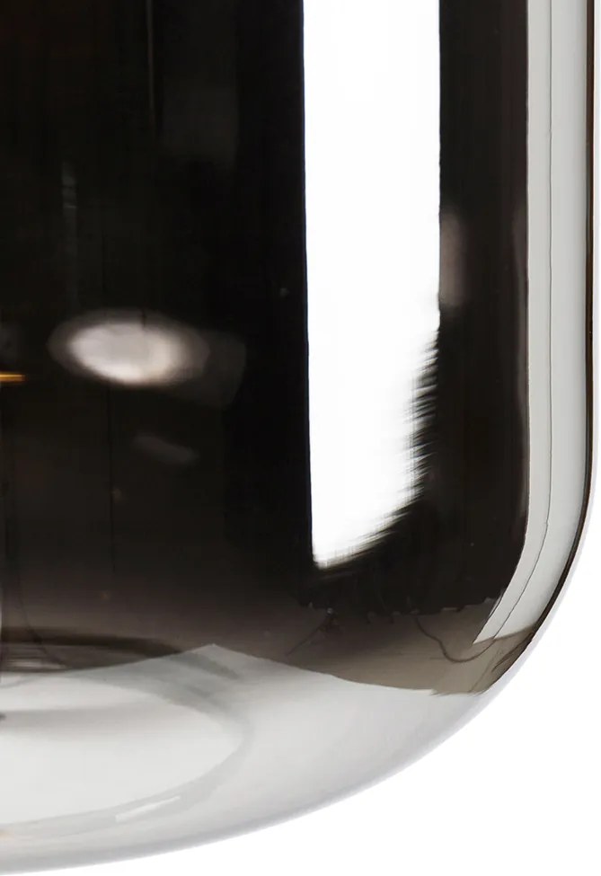 Állólámpa fekete, arany és füstüveggel, PUCC-al - Zuzanna