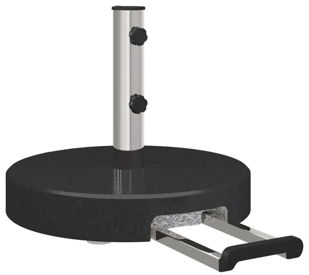 Kerekes Napernyő Állvány Fogantyúval Fekete Gránit 29 kg Kerek