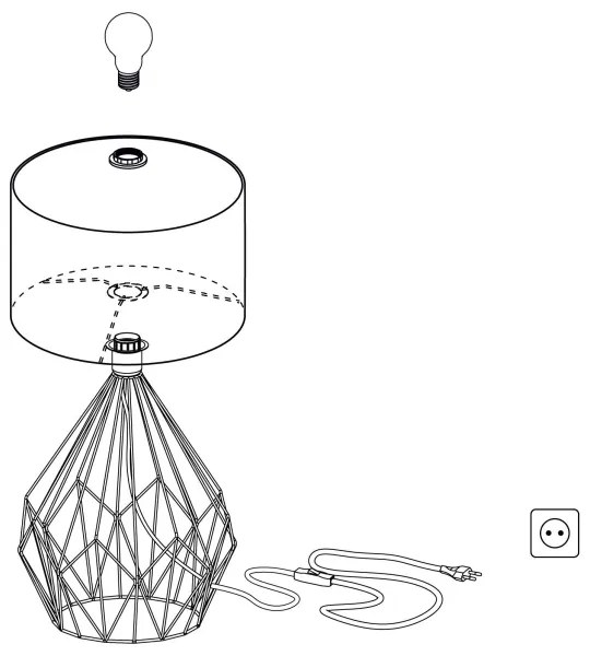 Eglo 43078 - Asztali lámpa CARLTON 1xE27/60W/230V