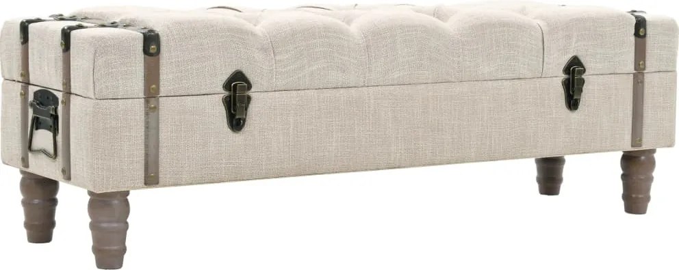vidaXL tömör fa és acél tárolópad 111 x 34 x 37 cm