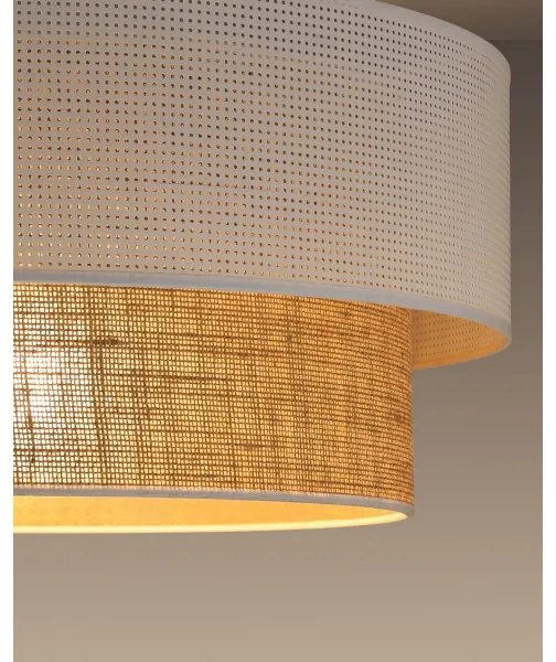 BORHO zsinóros függőlámpa 1xE27/60W/230V fehér/juta