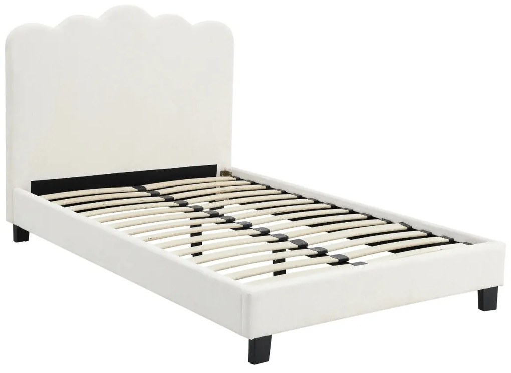 CRATER 120×200 cm franciaágy krém színű szövettel