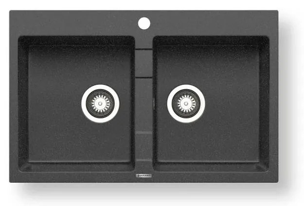 Pyramis 70053201 - SPARTA 78x50 cm gránit konyhai mosogató, fekete