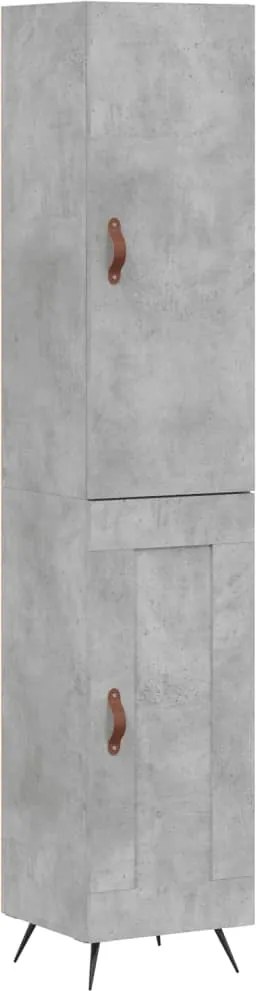 vidaXL betonszürke szerelt fa magasszekrény 34,5x34x180 cm