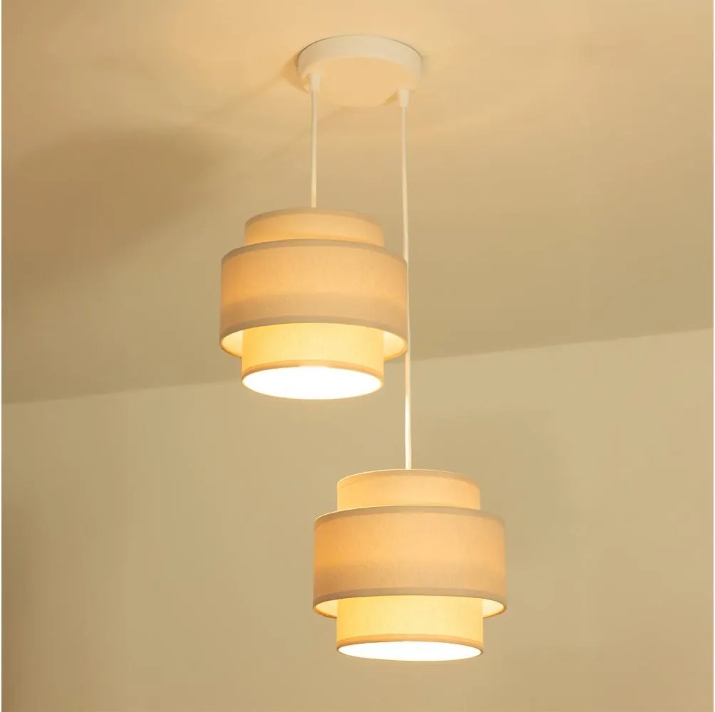 BRILAGI - Kábeles függőlámpa RESNA 2xE27/60W/230V, átm. 30 cm, bézs