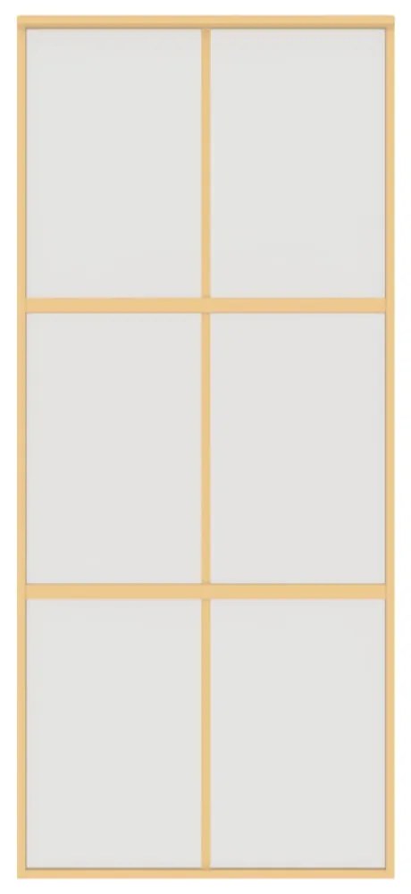 aranyszínű ESG tejüveg és alumínium tolóajtó 90 x 205 cm