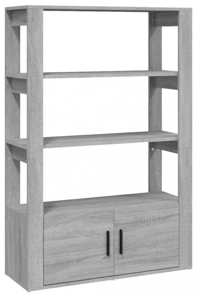 szürke sonoma színű szerelt fa tálalószekrény 80x30x119,5 cm