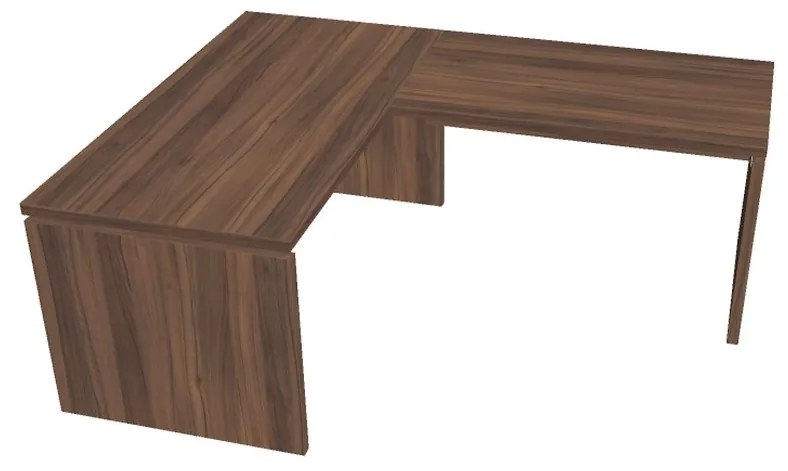 Verno ergonomikus asztal 160 x 200 cm, jobb, dió
