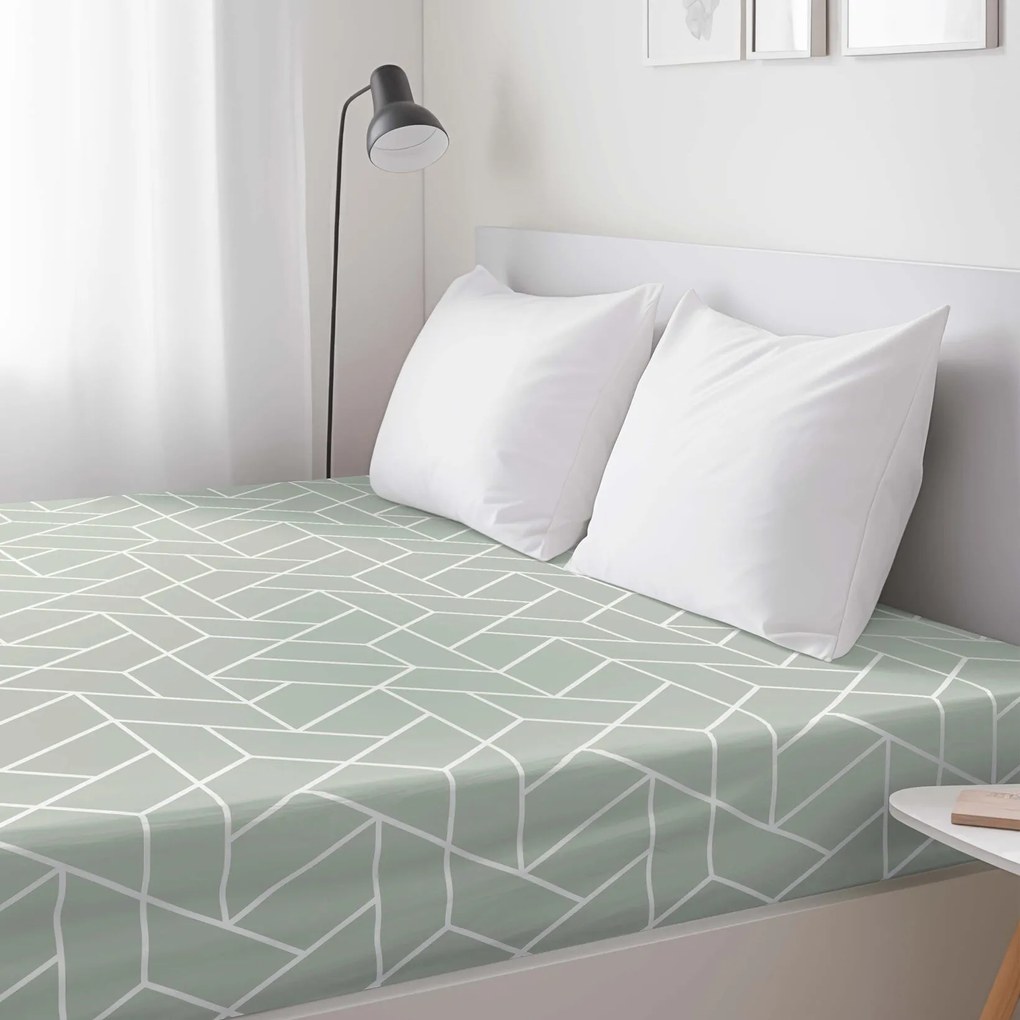 Goldea pamut gumis lepedő - mozaik minta, zsálya alapon 180 x 200 cm