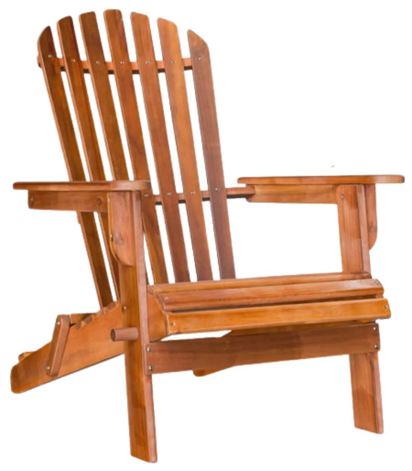 Kerti nyugágy ADIRONDACK, dönthető, 69x84x94 cm, natúr barna színben Casaria