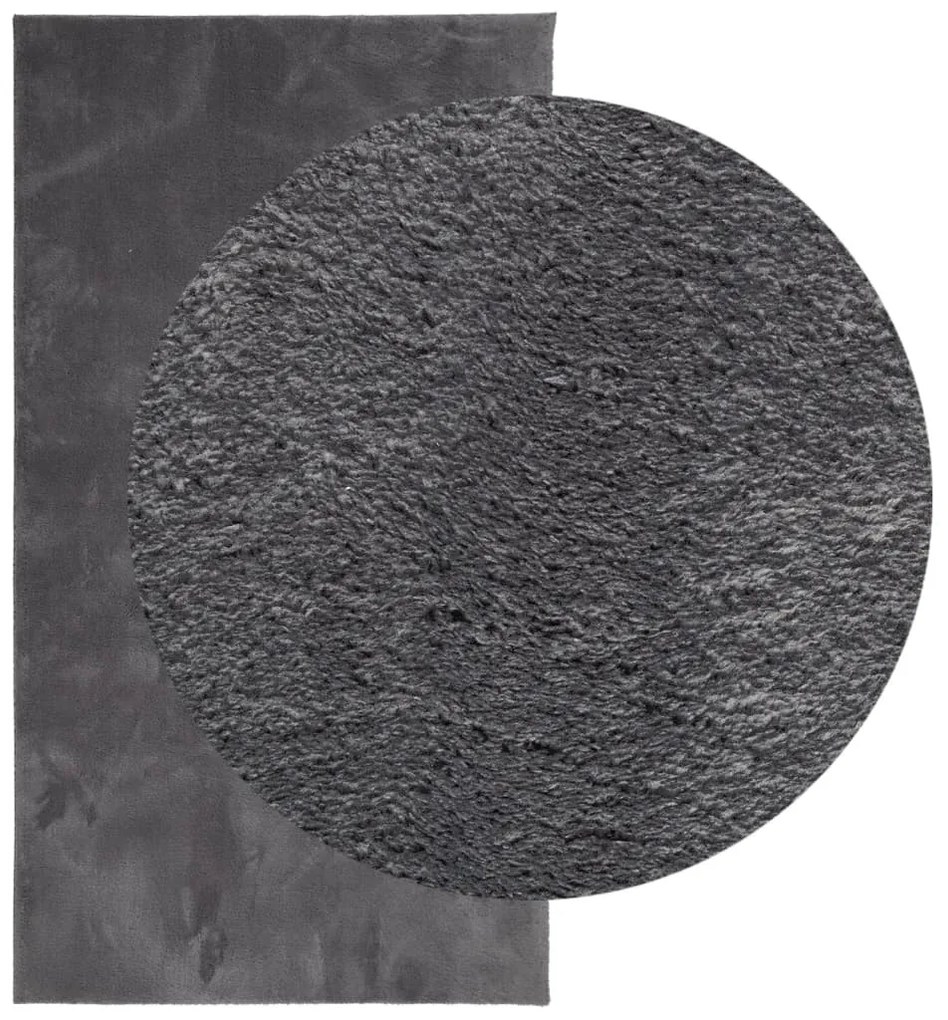 HUARTE antracit rövid szálú puha és mosható szőnyeg 80 x 150 cm