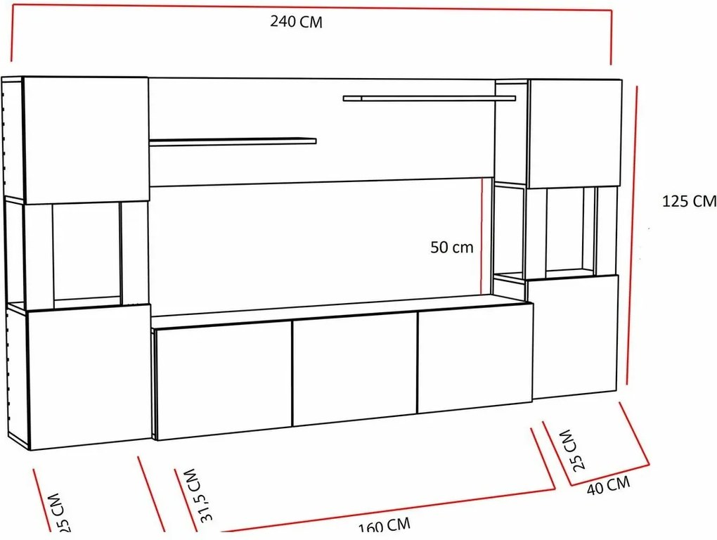 Lore White and Teak TV-fal
