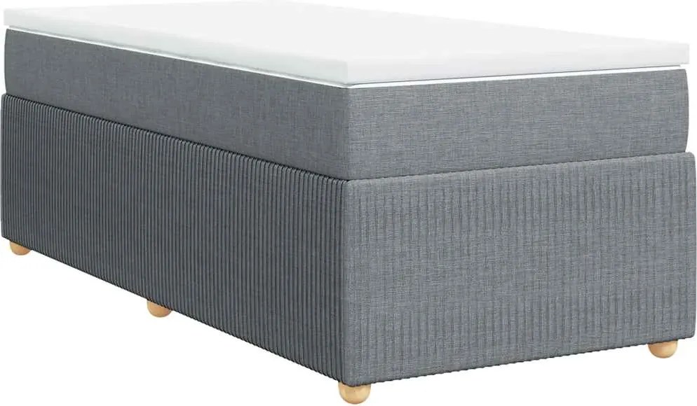 vidaXL világosszürke szövet rugós ágy matraccal 100 x 200 cm