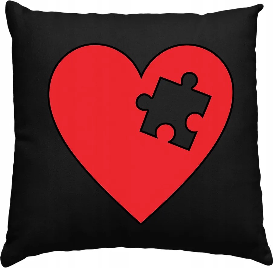 Párna szett Pároknak Ajándék Valentin napra Szív Fekete