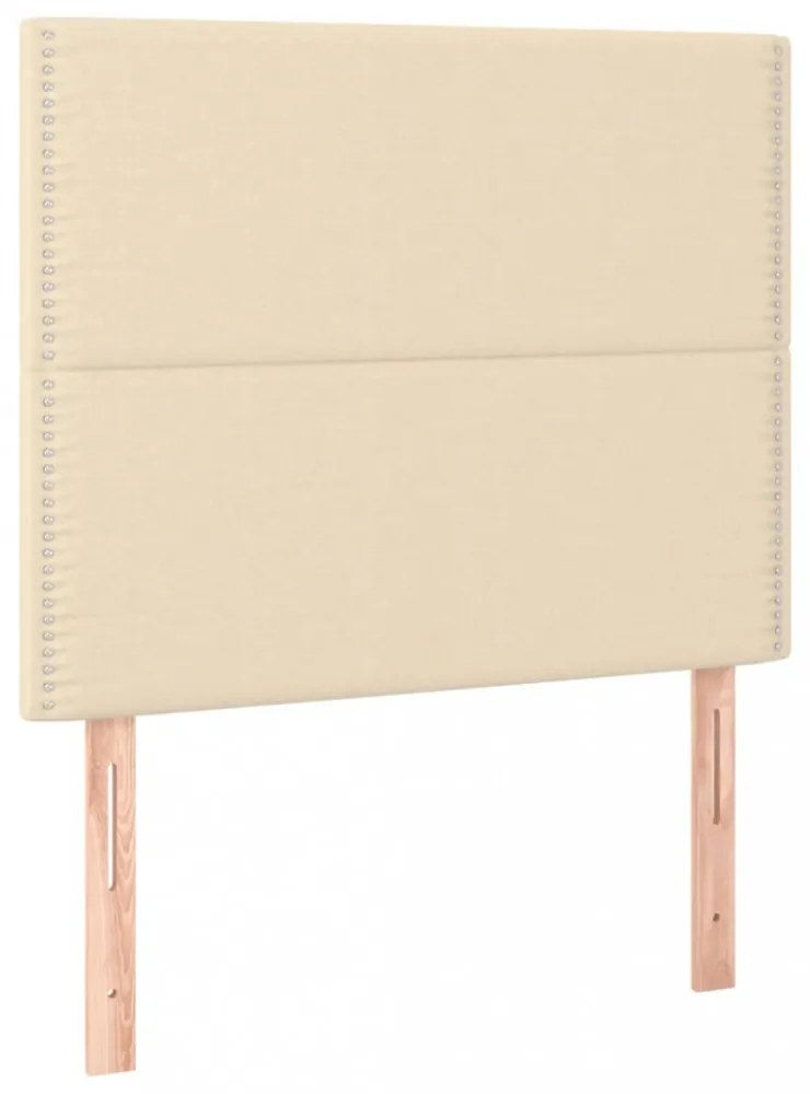 krémszínű szövet LED-es fejtámla 90x5x118/128 cm