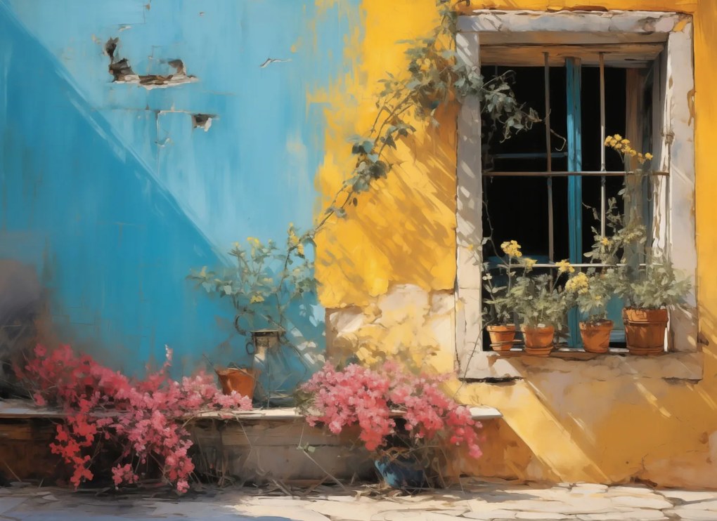 Poszter 55x40cm Napsütötte utca