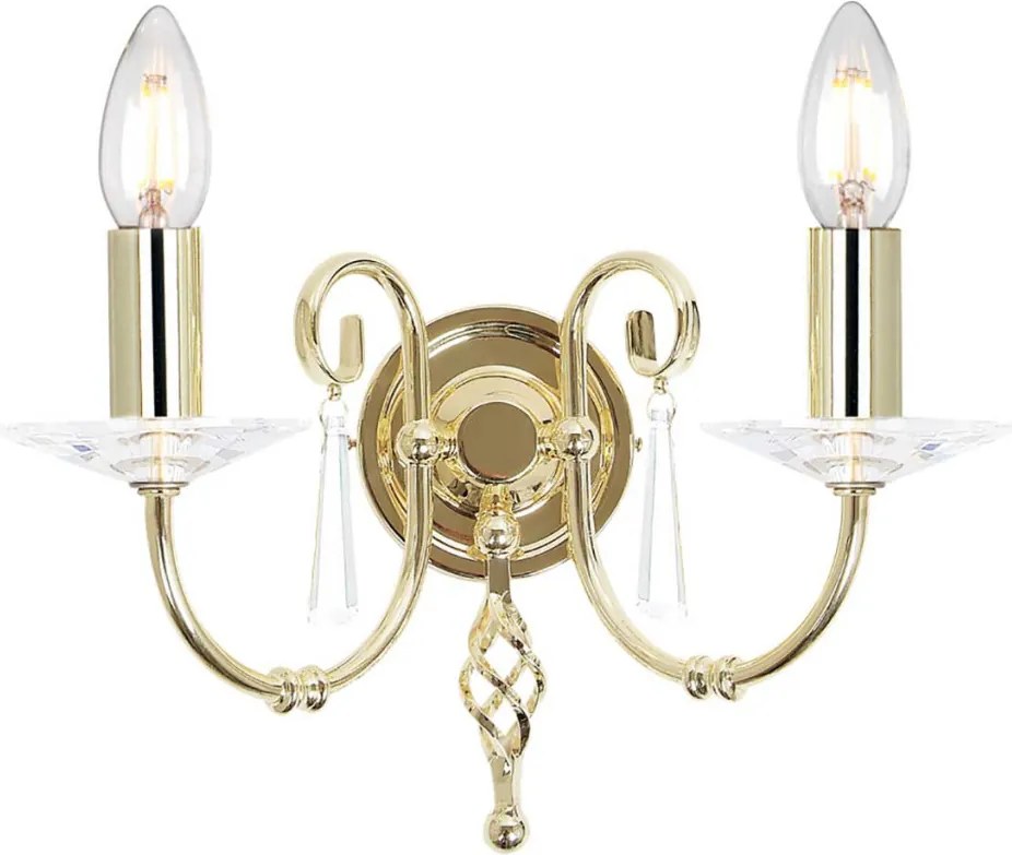 Elstead Lighting AEGEAN AG2-POL-BRASS Fali lámpa 2x60W/E14