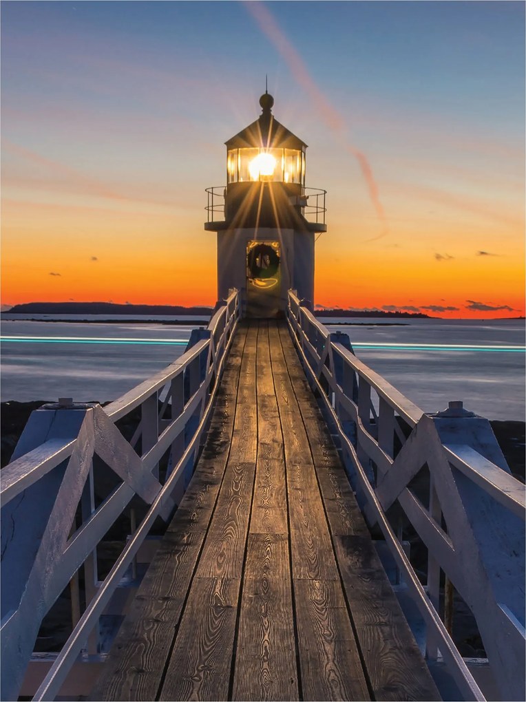 Flizelin fotótapéta Világítótorony naplemente tenger 184x254 +ragasztó