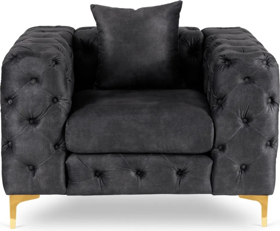 SORRENTO 1S fotel, fekete bársony