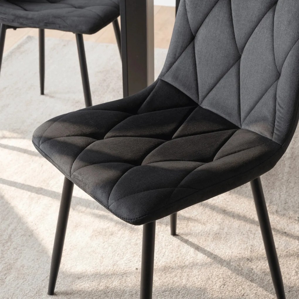 Krzesło ROBIN Czarne Welurowe