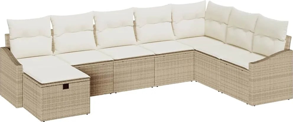 vidaXL Kanapé Szett párnával 8 pcs polirattan