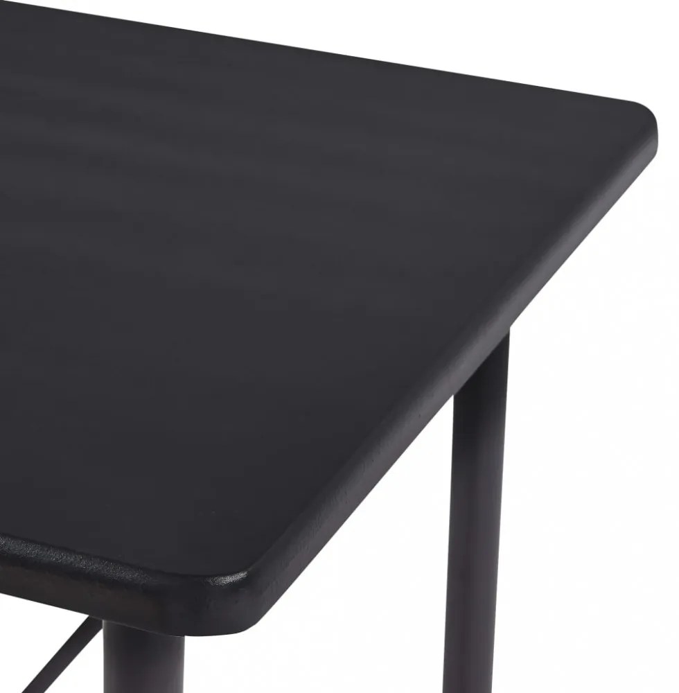 fekete MDF bárasztal 120 x 60 x 110 cm
