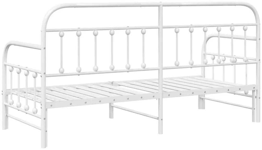 Fehér Napágykeret ágyneműtartóval 80x200 cm Acél