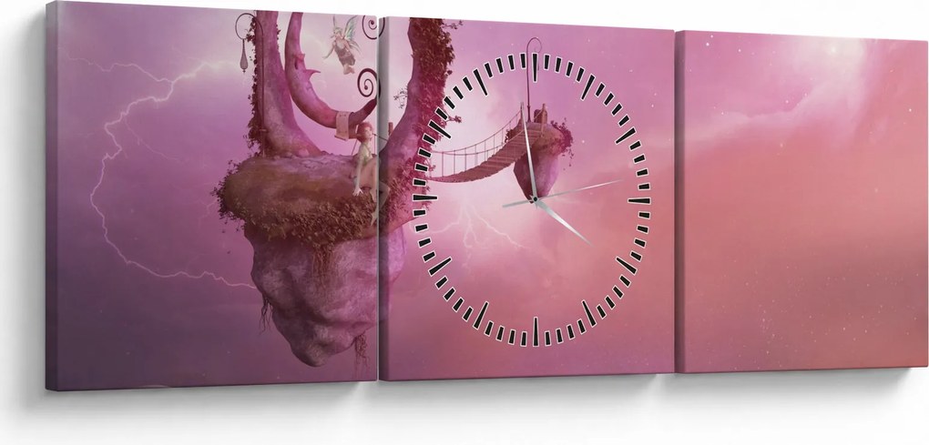 Kép - Tündér egy lebegő szigeten (órával) (90x30 cm)