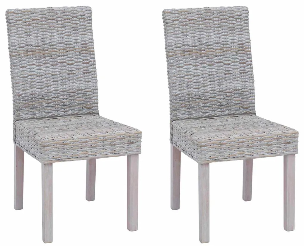 Étkezőszék 2 pcs Fehér Mosás 45 x 54 x 93 cm Tömör Mahagóni Fa