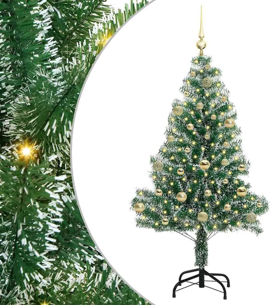 vidaXL Mű karácsonyi fa hóval borítva LED fényekkel 150 LED-del 150 cm