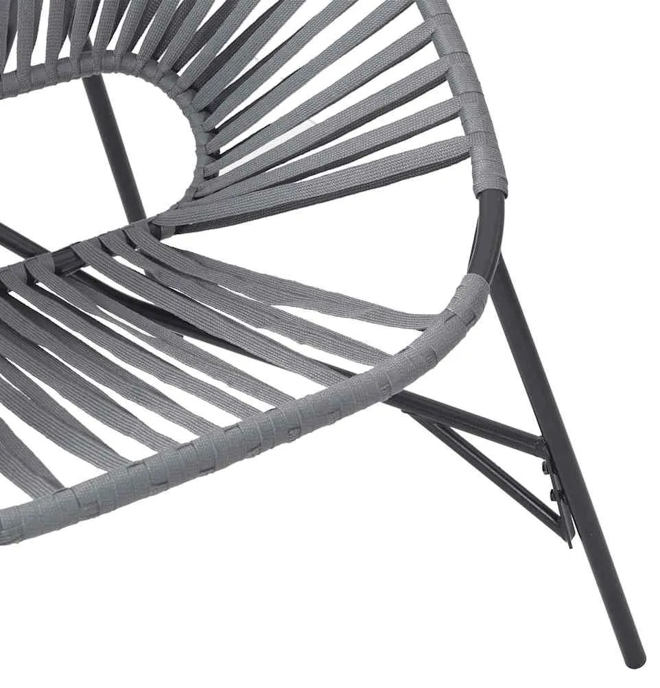 fekete világosszürke polyrattan kerti tojás szék