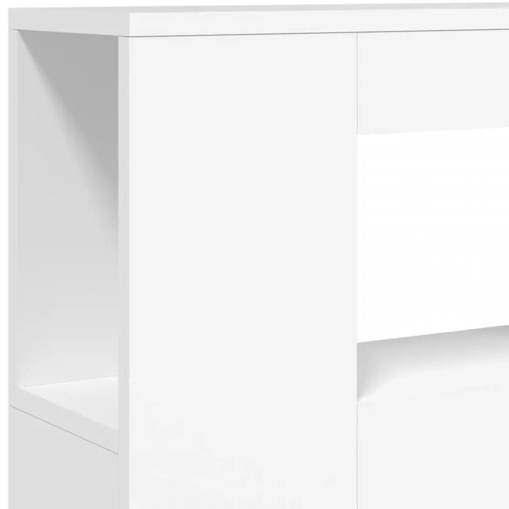 fehér szerelt fa LED-es fejtámla 100x18,5x103,5 cm