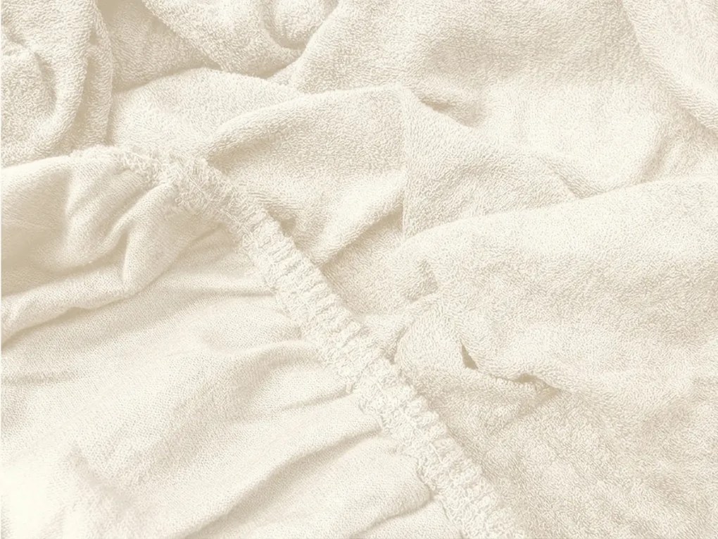 Frottír gumis lepedő EXCLUSIVE világos krémszínű 90 x 200 cm