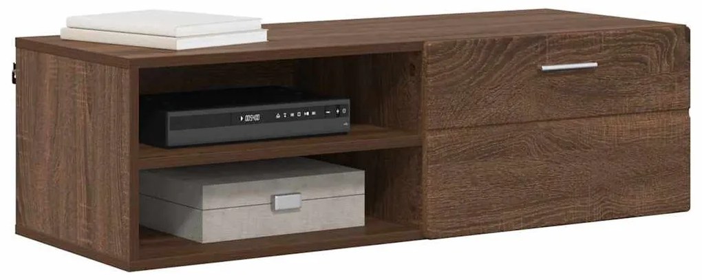 TV szekrény fiókkal barna tölgy 100.5 x 39 x 30 cm Faanyag