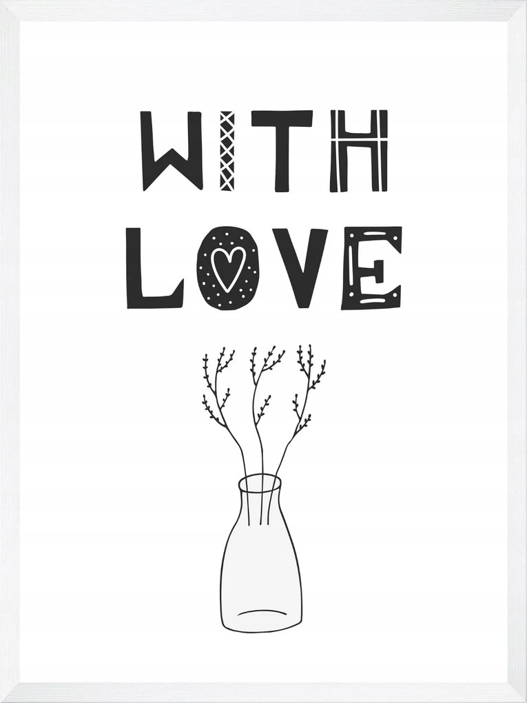 Születésnapi poszter szeretettel 21X29,7 cm fehér keret
