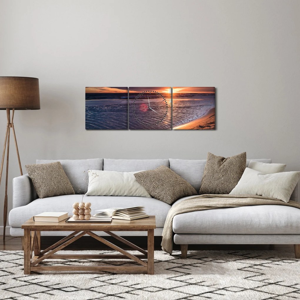 Napnyugta képe (órával) (90x30 cm)